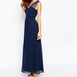 One shoulder lace navy dress size US size 2